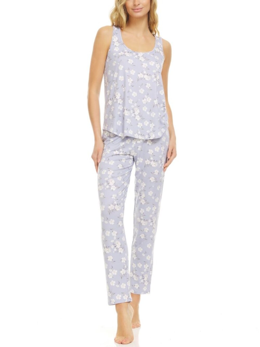 Flora by Flora Nikrooz Womens Sleepwear Lace-Trim Tank Top Pajama Set
